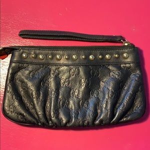 Authentic Gucci Guccissima Babouska Wristlet Black